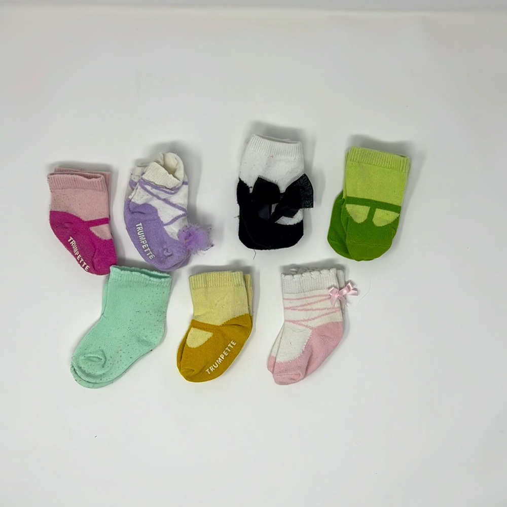 Lot of 7 pairs of socks. Trumpette. Girls. 6-12 months.